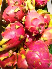 Full frame shot of pink fruits for sale in market