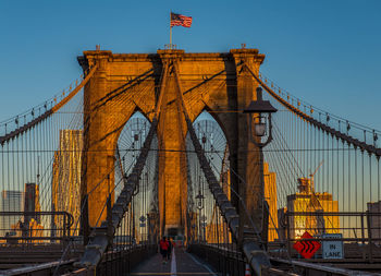 Low angle view of suspension bridge