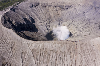 High angle view of volcanic landscape