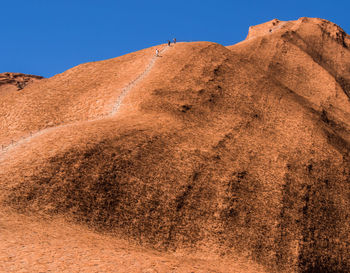 Scenic view of arid landscape against clear sky