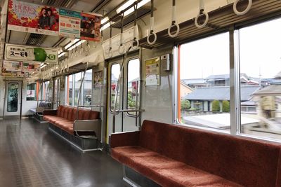 Interior of empty train