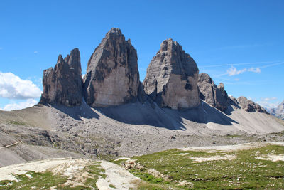 Panoramic view of rocky mountains against sky