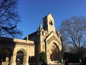 Low angle view of cathedral against clear sky