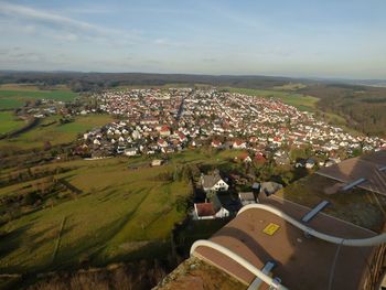 High angle shot of townscape