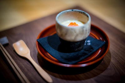 Close-up of coffee on table