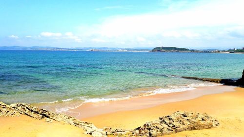 Scenic view of beach against sky