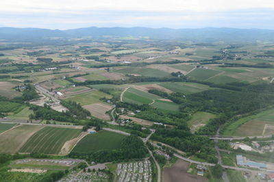 Aerial view of agricultural landscape