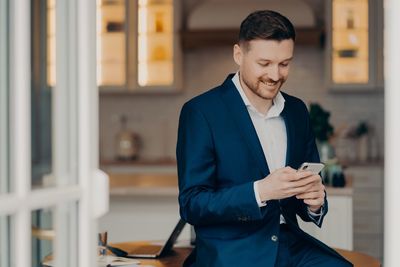 Young man using smart phone