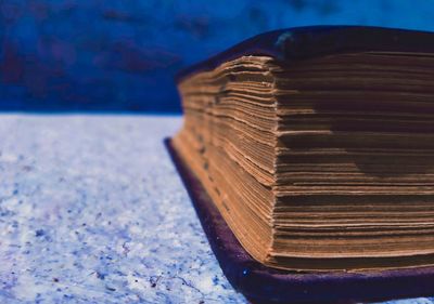 Close-up of wooden table
