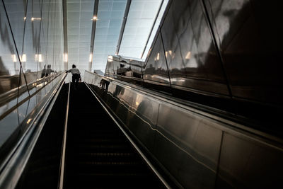 Low angle view of escalator