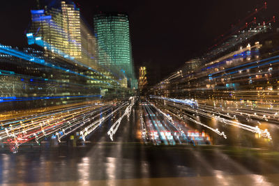 Illuminated city at night