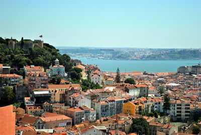 High angle shot of townscape