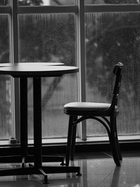 Side view of chair and cropped table