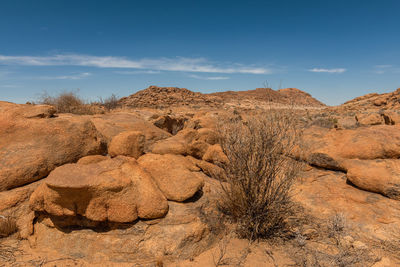 Granite rock formations at the spitzkoppe in namibia
