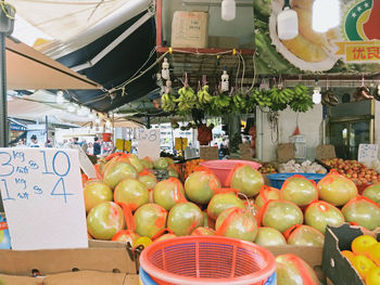 Fruits for sale at market stall