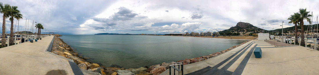 Panoramic view of beach against sky