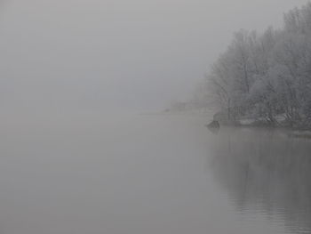 Scenic view of lake during winter