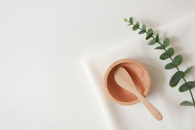 Directly above shot of coffee on white background