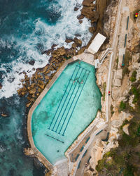 High angle view of swimming pool