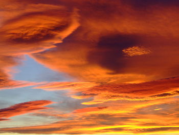 Low angle view of orange sky