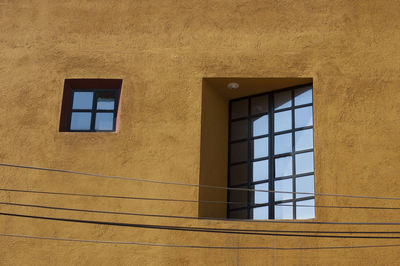 Low angle view of window on building