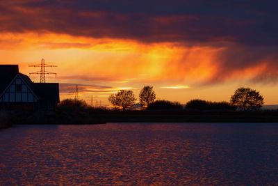 Scenic view of orange sky during sunset