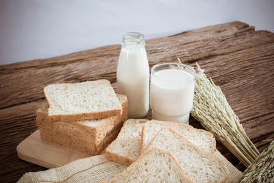 Close-up of breakfast on table