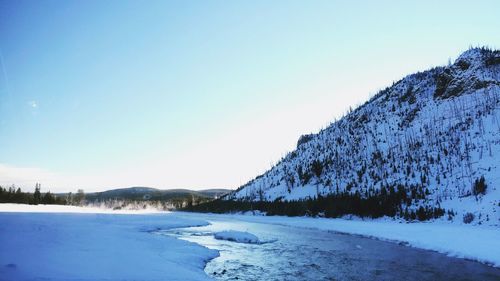 Scenic view of snow covered landscape