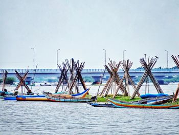 Boats in harbor