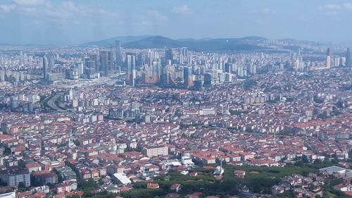 Bird's eye view of  istanbul city from the highest tower in the city.