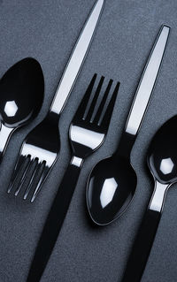 Close up of plastic cutlery