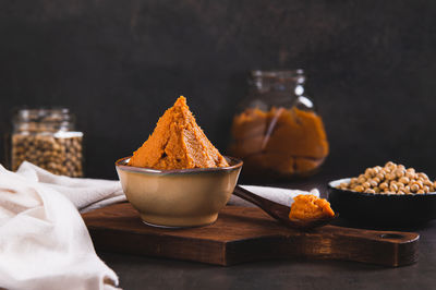 Close-up of food on table
