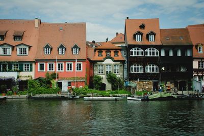 View of canal in city