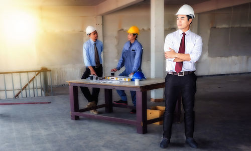 Architect standing at construction site