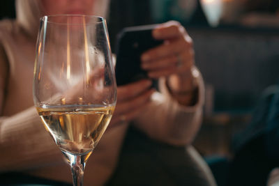 Close-up of wineglass