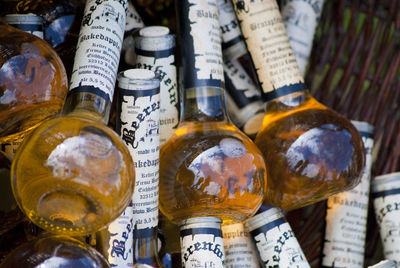 Close-up of bottles