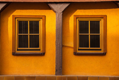 Full frame shot of yellow window of building