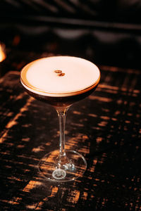Close-up of coffee on table