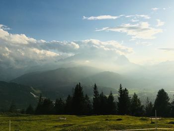 Scenic view of field against sky