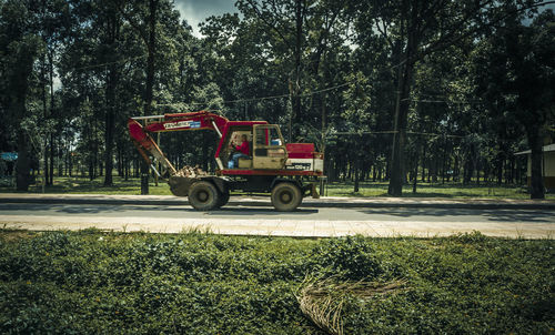 Vintage car on grass