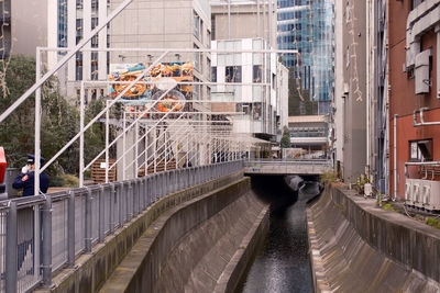 Bridge over river in city