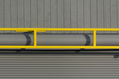 Close-up of yellow train