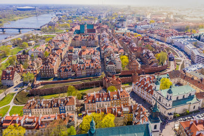 Old town square with historic street town architecture and windows multicolored pattern