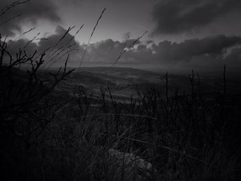 Scenic view of landscape against cloudy sky