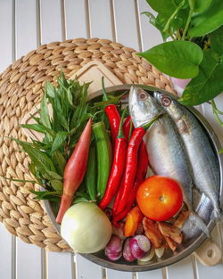 Close-up of vegetables in basket