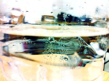 Close-up of water drops on glass