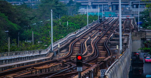 Railway bridge in city