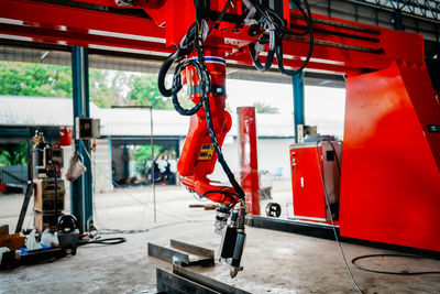 Low angle view of man standing in factory