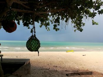 Scenic view of beach against sky