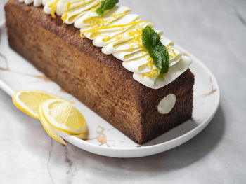 Close-up of cake on plate